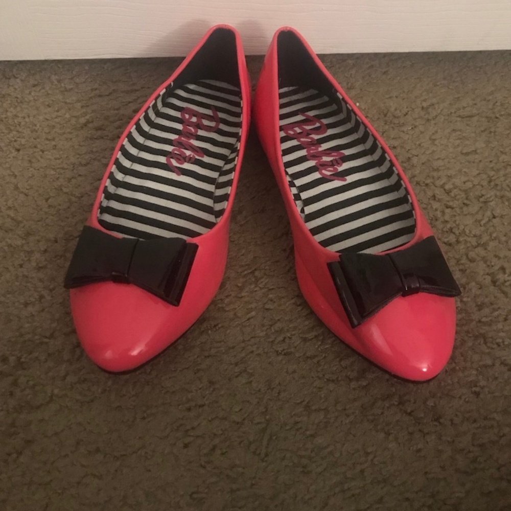 BARBIE Pink with Black Bow Flats